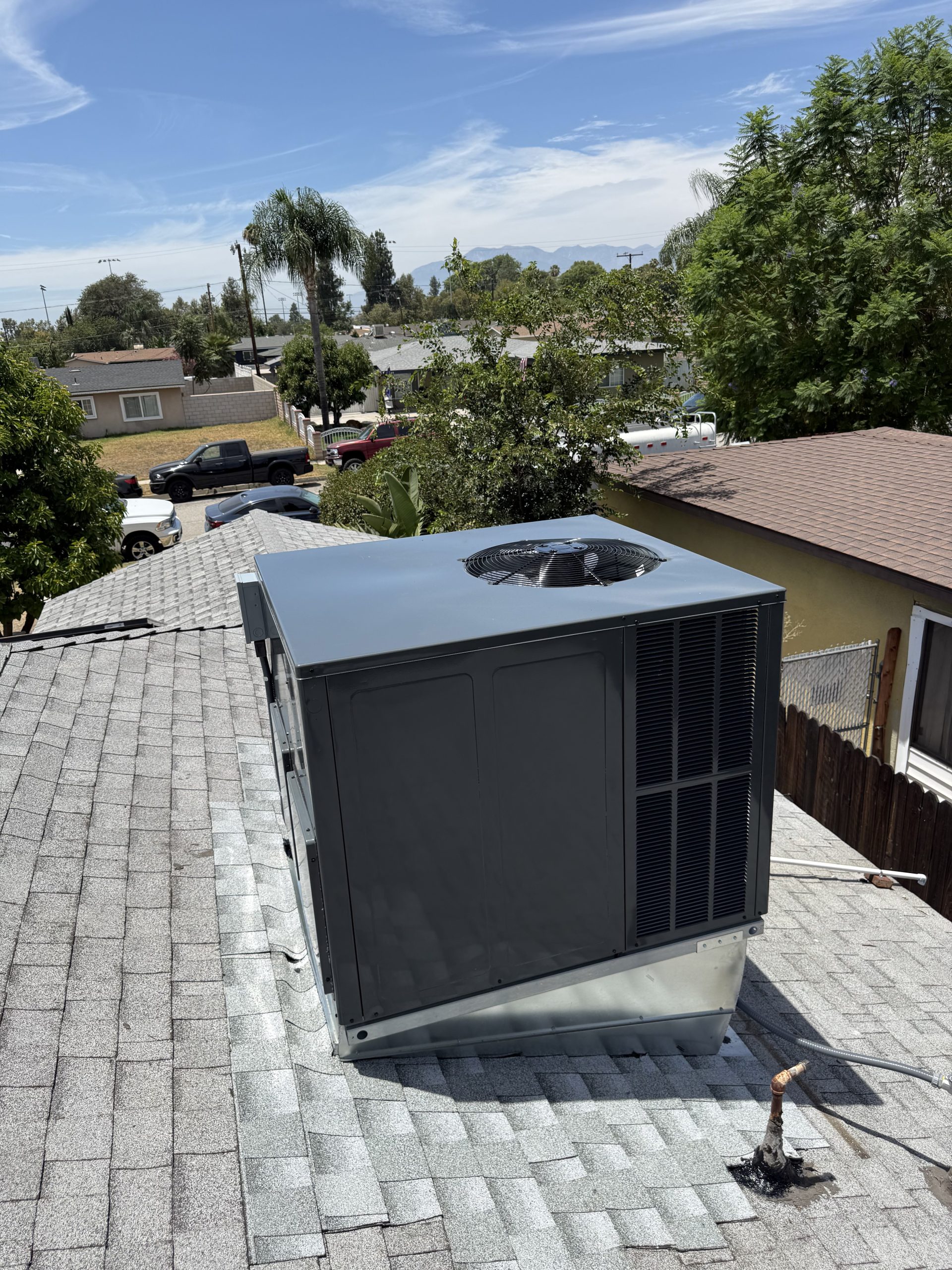 Completed Next Era rooftop package unit installation